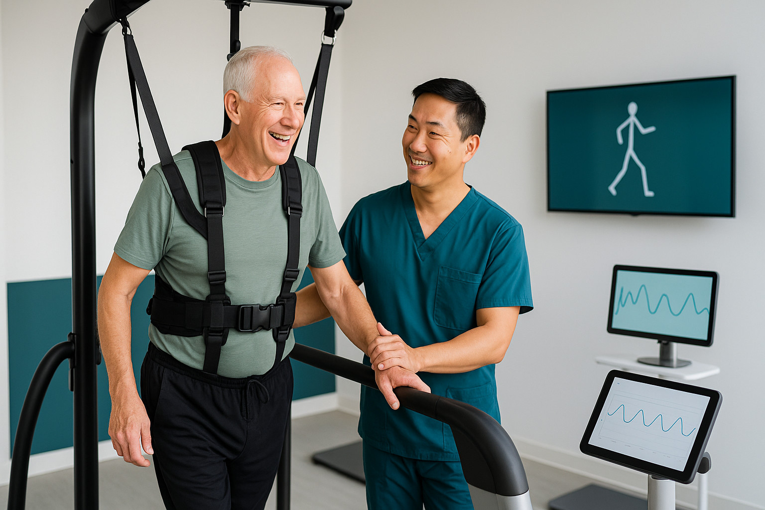 Neurorehabilitation hero: balance and gait training with therapist