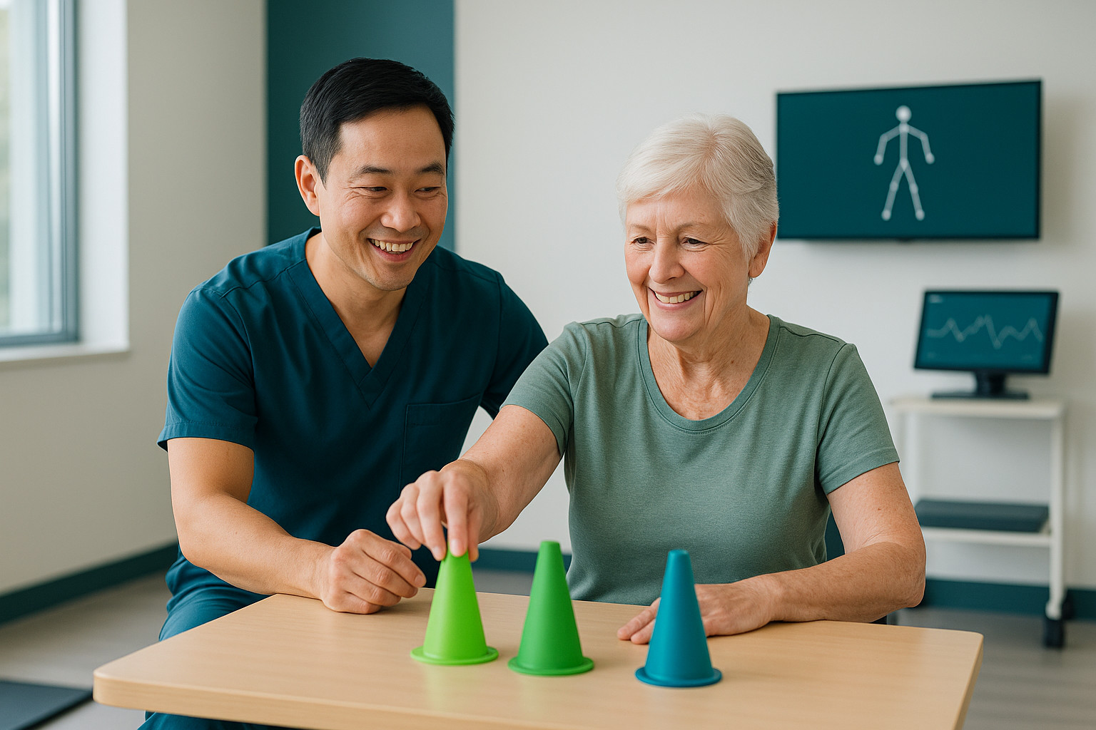 Neurorehabilitation patient practicing task-oriented training