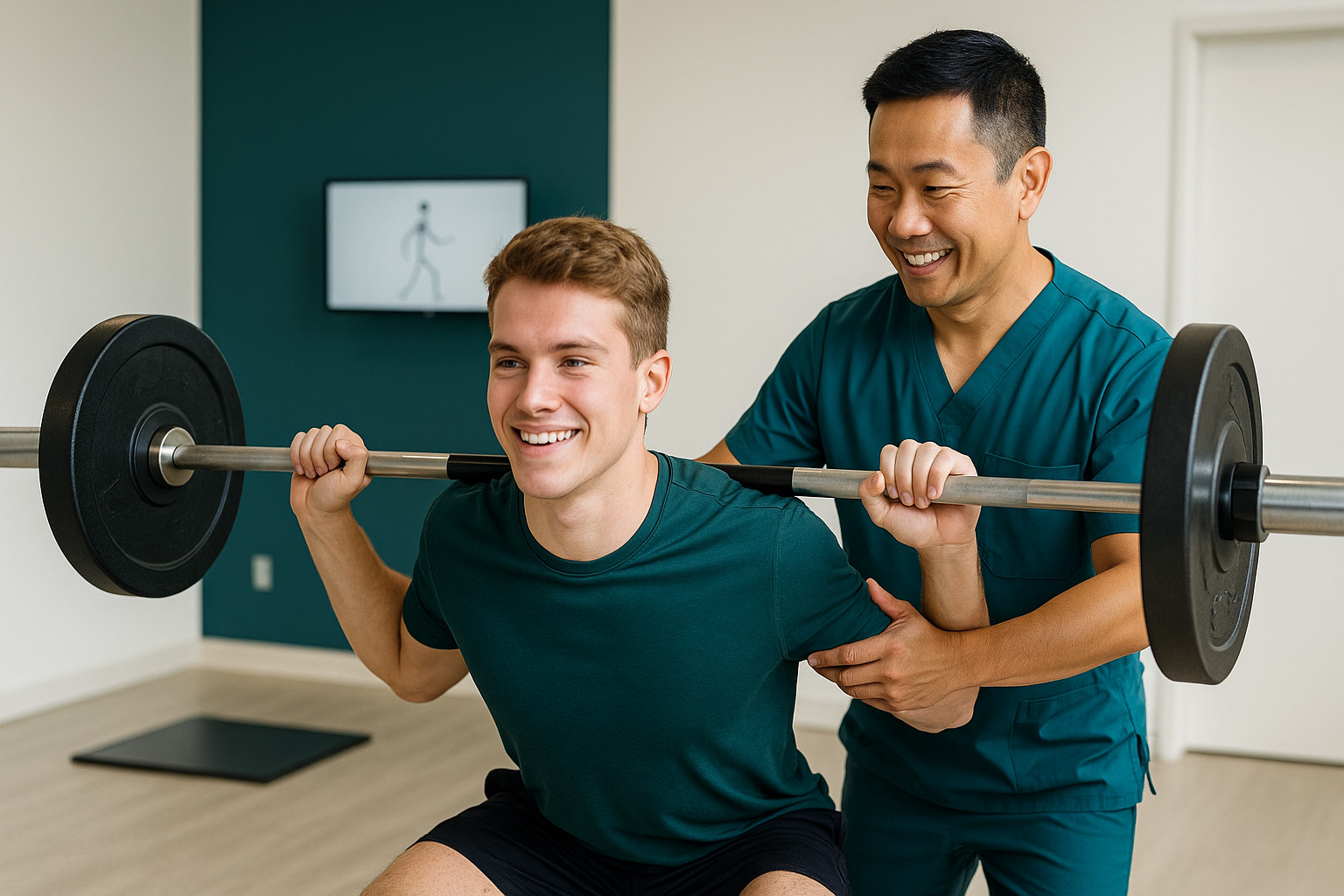 Sports PT hero: athlete performing change‑of‑direction drill